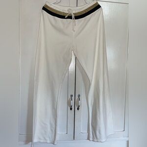 White Wide Leg Pants with Elastic Waistband